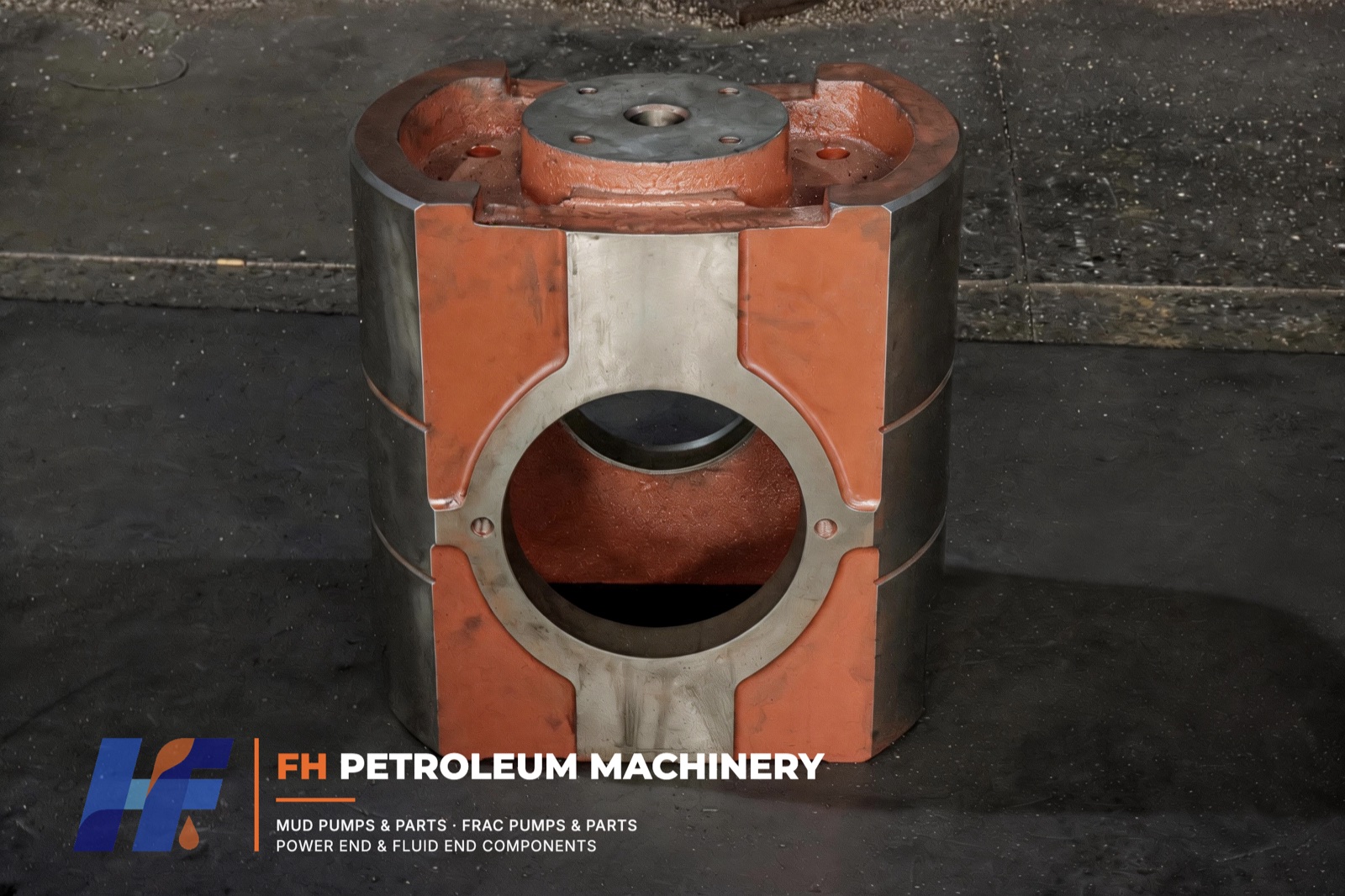 Painted FH replacement mud pump crosshead front view