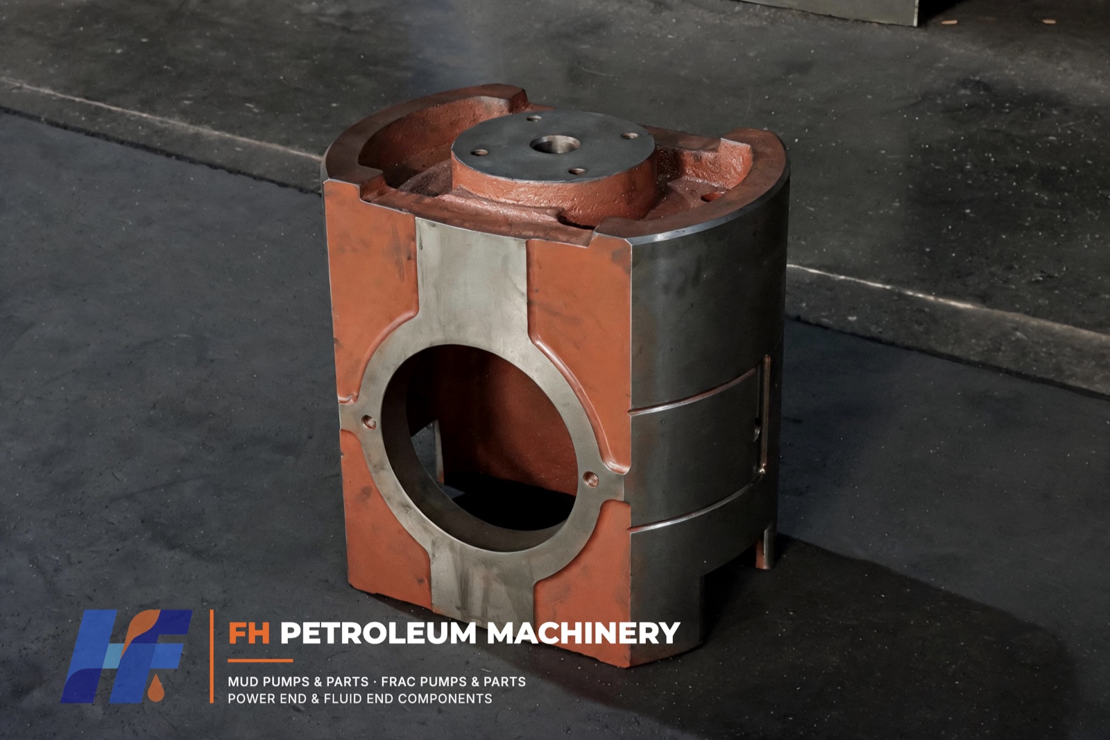 FH manufactured replacement mud pump crosshead shown as a National P-Series service example
