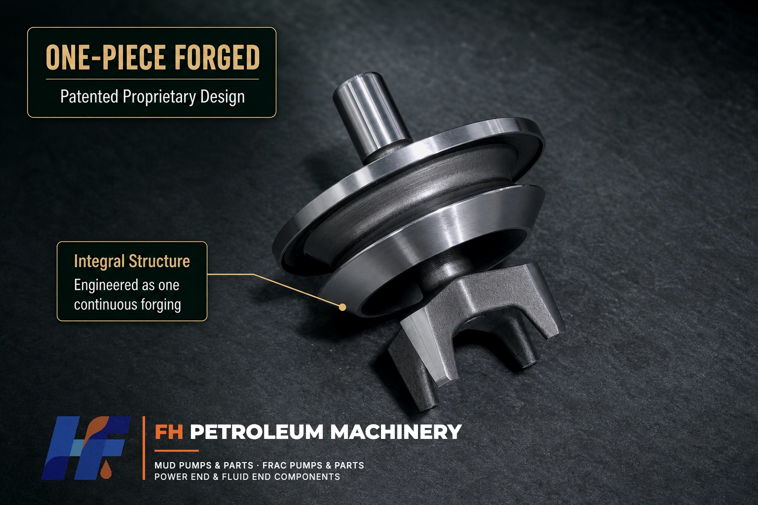 One-piece forged mud pump valve body with integral structure