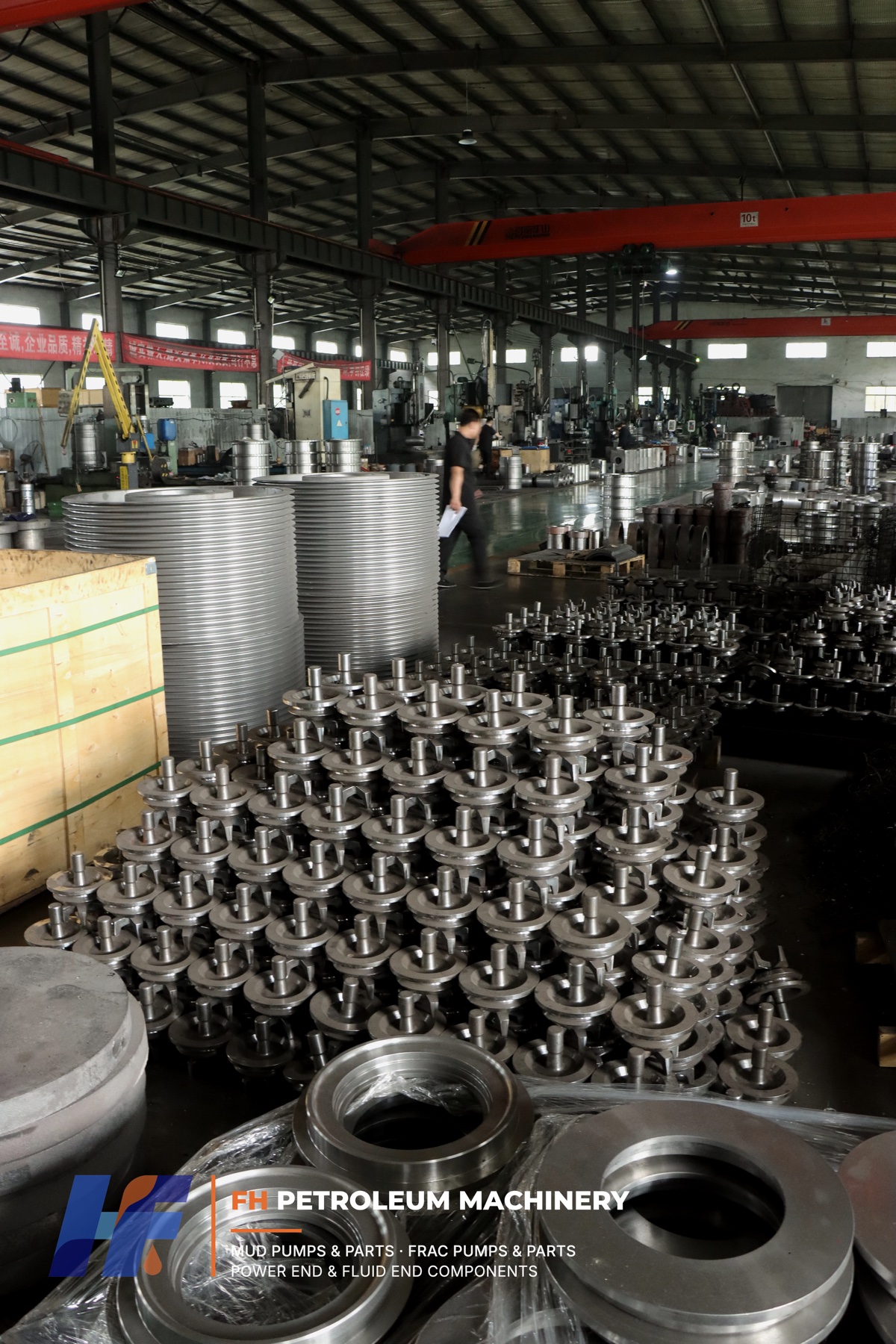 Batch production of mud pump valve bodies in the FH Petroleum workshop