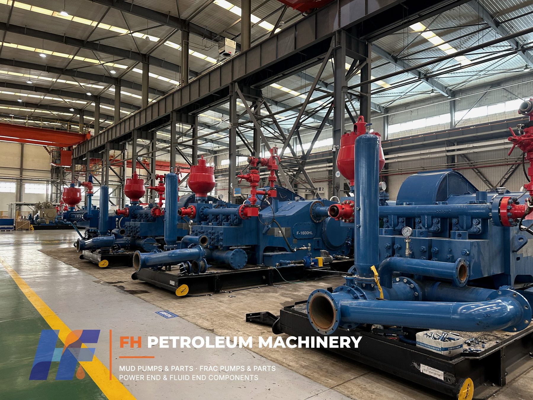F-1600HL mud pump units in final assembly