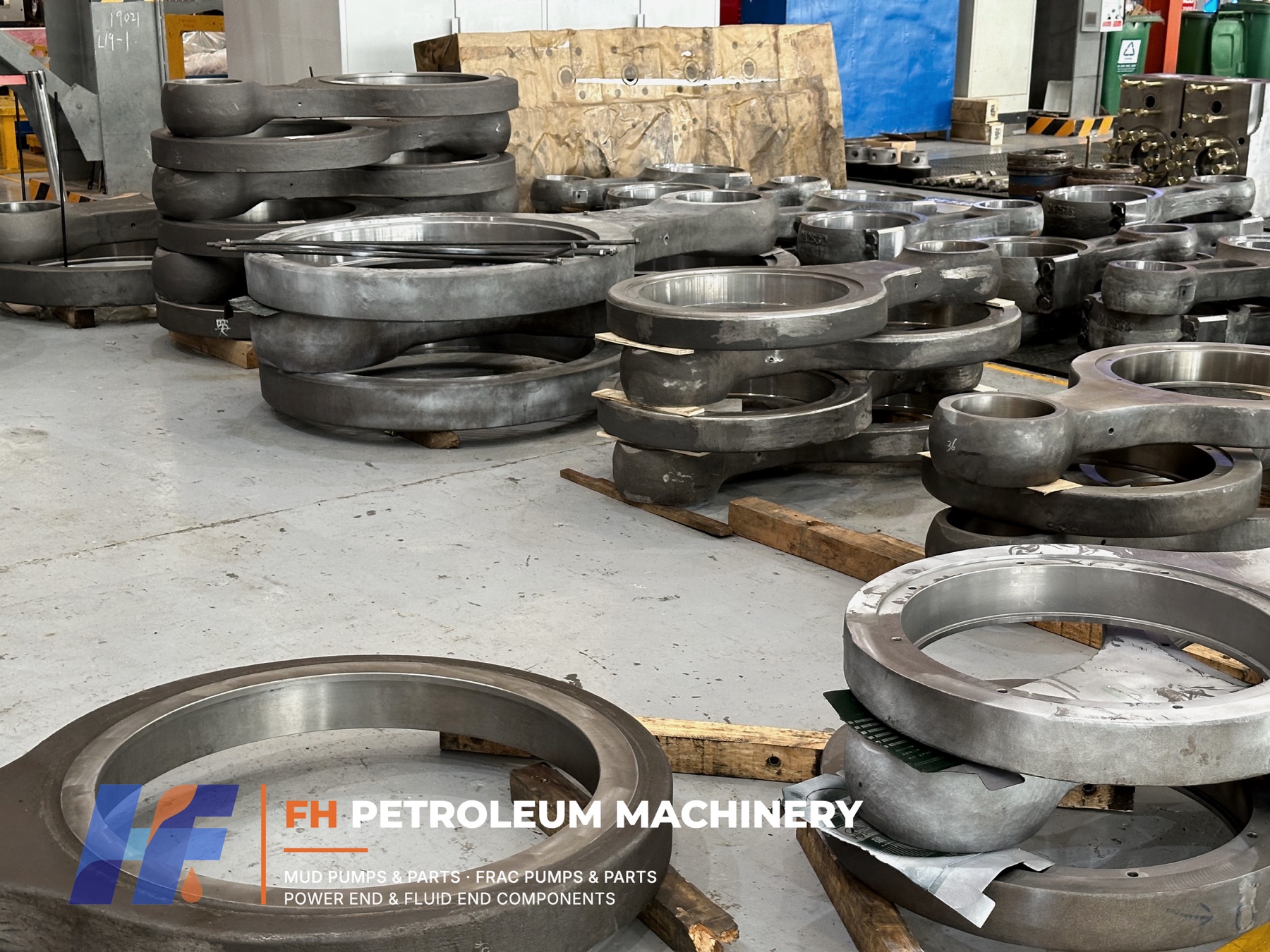 Mud pump connecting rods prepared for precision machining